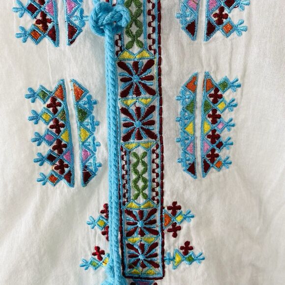 Ananda's Collection sz L White Tunic Embroidered - Picture 3 of 9